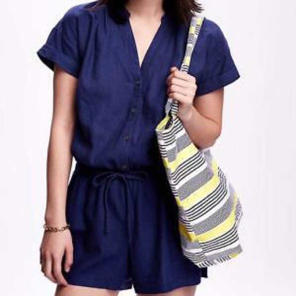 Old Navy linen Blue Shorts Romper SP